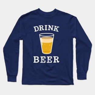 Minimal Vintage Beer Lover Long Sleeve T-Shirt